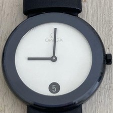 Orologio OMEGA Art Collection Quadrante Bianco Cinturino Pelle Nero Quarzo Donna Usato