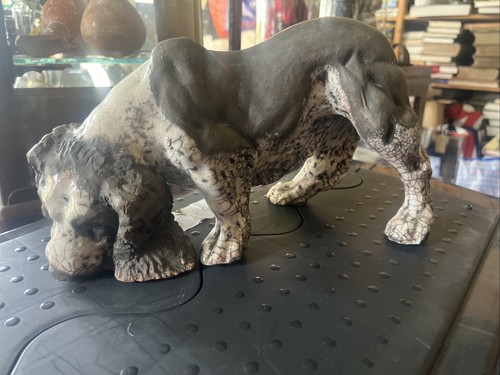 Rudge raku pottery - pottery, dog