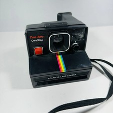 Polaroid One Step Time-Zero SX-70 fotocamera istantanea a strisce arcobaleno con cinturino