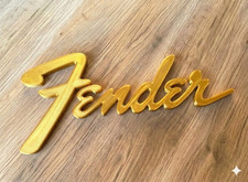 Logo Scritta Stile Fender Oro