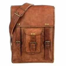 Borsa a tracolla 15" vintage ultimo stock pelle di capra messenger vera laptop