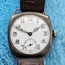 Orologio da polso uomo vintage argento Zenith militare cuscino ricambi o...