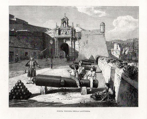 Stampa antica genova - antica, porta