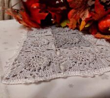 Centrino Tovagliolo Moderno All'ununcinetto Cotone grigio 26x46 cm  Handmade 