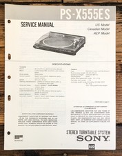 Sony PS-X555ES Giradischi/Giradischi Manuale di Servizio *Originale*