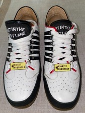 Dsquared2 'Fastlane' Sneakers basse in pelle bianco/nero US11,5