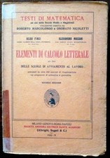 Elementi di calcolo letterale ad uso delle scuole di avviamento al lavoro,Aldo F