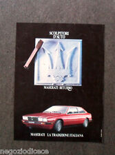 [GCG]  N222 - Advertising Pubblicità - 1984 - MASERATI BITURBO , TRADIZIONE 
