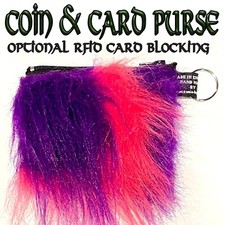 Portafoglio Fluffy Rosa E Viola Per Monete/Carta Con Protezione RFID