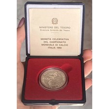 ITALIA 500 LIRE 1990 CAMPIONATO MONDIALE DI CALCIO ARGENTO SILVER UNC