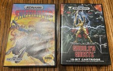 Lotto manuale Sunset Riders Sega Genesis custodia gioco Konami Ghouls’N Ghosts CIB