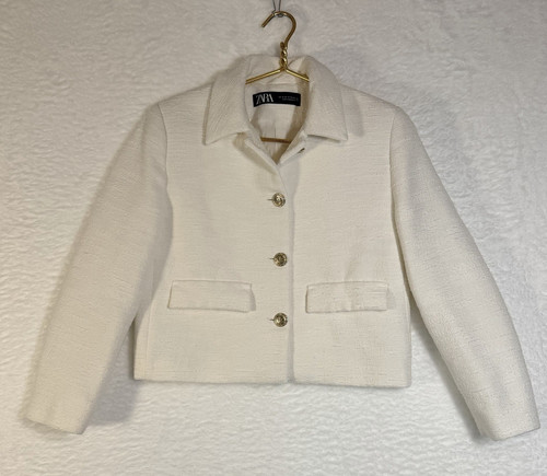 Zara textured blazer - blazer, white