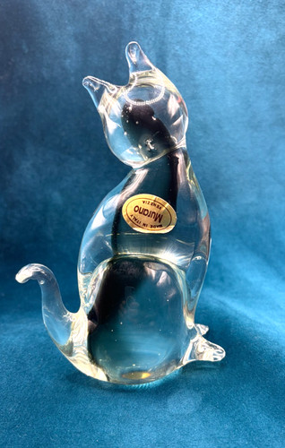 Statuina gatto vetro soffiato