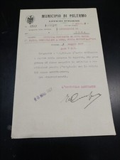 MUNICIPIO DI PALERMO - DOCUMENTO 1927 - UFFICIO D'IGIENE