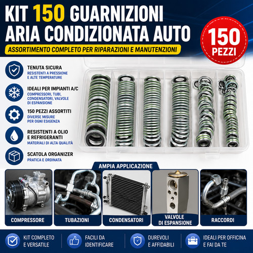Kit 150 guarnizioni aria - kit,