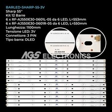 KIT 12 BARRE STRIP LED TV