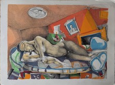 Ugo attardi litografia anno - ugo,