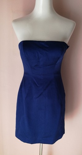 Abito blu raso tubino elegante