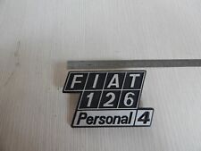 SCRITTA IN METALLO FIAT 126 PERSONAL 4 NOS FONDO DI MAGAZZINO NUOVA VINTAGE