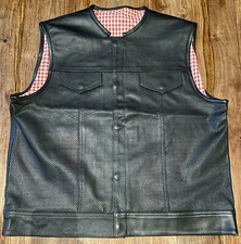 GILET UOMO BIKER IN PELLE - TAGLIA XL / 2XL / 4XL - LEATHER BIKE VEST