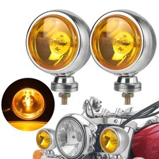 2X 3,5" Rotondo Moto Guida Faretto Barra Fendinebbia Running Lamp Giallo 12V 70W