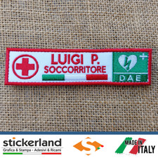 Toppa Patch Croce Rossa Italiana CRI - SOCCORRITORE - DAE CON VELCRO M + F