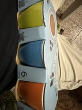 SET 6 PZ TAZZE TAZZINE CAFFE' MARRONE DA BAR IN PORCELLANA SENZA PIATTINI