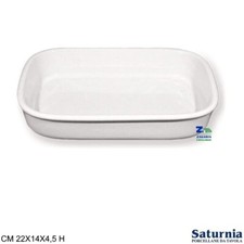 PIROFILA SATURNIA RETTANGOLARE LINEA FORNO PORCELLANA BIANCA CM 22X14X4,5 H