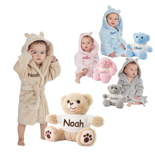 Accappatoio neonato ricamato