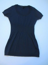 Elisabetta Franchi top maglia 100% lana merinos blue tg S, 40 IT made in Italy