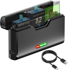 Caricabatterie per Batterie Go-Pro Hero 12/11/10/9/8/7/6/5 - Caricabatterie a 3 