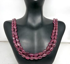 Collana ovale rubino a 2 linee