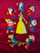 Rare Sagome 3D vintage '60 Plastic Disney Wagner&Ringenwald Biancaneve e 7 nani