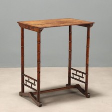 Tavolino Antico Acero Finto Bambù Italia Fine XIX Secolo Originale