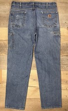 Jeans da lavoro CARHARTT uomo 40x34 lavaggio med denim falegname abbigliamento da lavoro TAGLIO MARTELLO PASSANTI