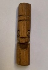 Amuleto Totem Tiki Caraibi Portafortuna Legno Balsa Artigianale Souvenir Etnico