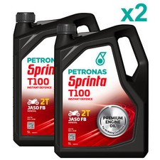 Olio Motore Moto Miscela Scooter 2 Tempi Minerale PETRONAS Sprinta T100 Kit 10L