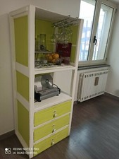 Mobile credenza dispensa in legno bianco-verde