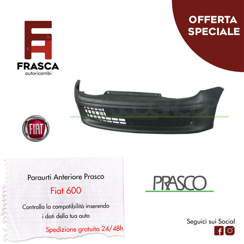 Paraurti anteriore prasco nero - paraurti,