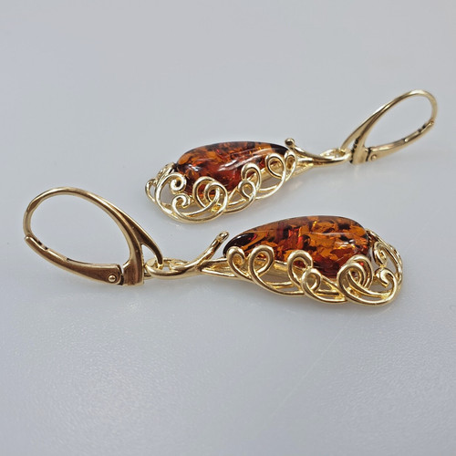 Orecchini ambra argento 925 - orecchini,