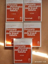 Cortelazzo e Zolli DIZIONARIO ETIMOLOGICO DELLA LINGUA ITALIANA in 5 Volumi 