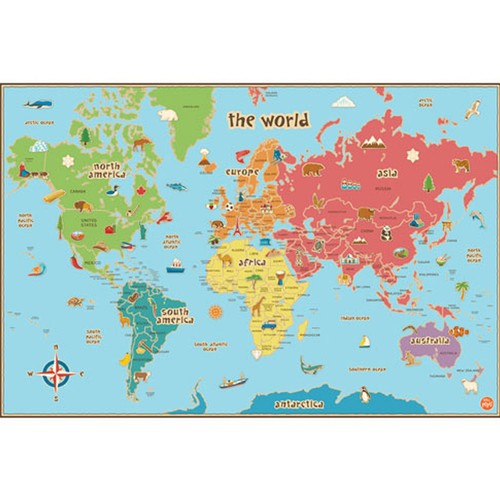 Mappa del mondo - mondo, bambini