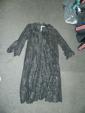 Kimono nero in pizzo floreale