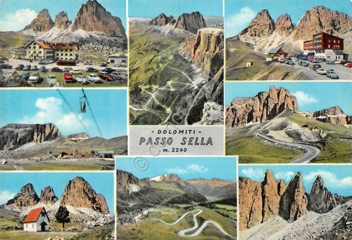 Cartolina passo sella dolomiti - passo,
