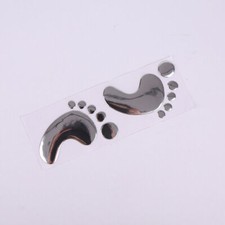 ADESIVO AUTO 2X PIEDI 3D CROMATO PVC ALTISSIMO QUALITA' STICKER IDEA LEGALO