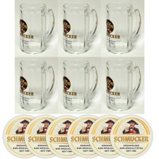 Servizio Set 6 Boccali Birra Schmucker cl 20 + 6 Sottobicchieri in cartoncino