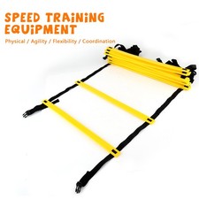 Scala Allenamento Velocità Agilità 12 Gradini Piatti Regolabili 6m per Calcio RFHX