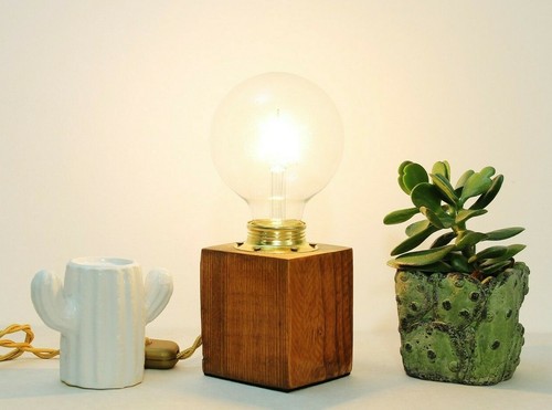 Lampada legno pallet - lampada,