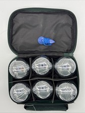 Boules de Petanque Vintage Bocce Ball Set of  6 HEAVY Silver Boules