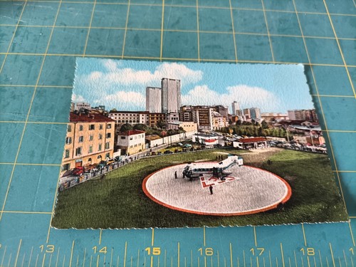 Cartolina milano eliporto - milano,